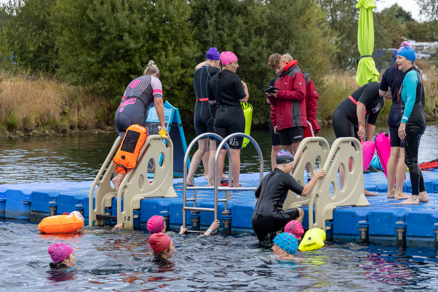 A group of ladies checking in for their swim at Cliff Lakes